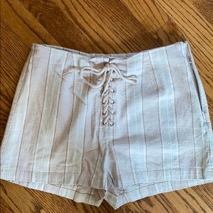 Striped lace up shorts